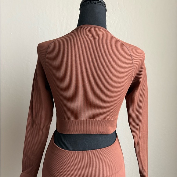 Rust Ribbed Two-Piece Set - Picture 2 of 5